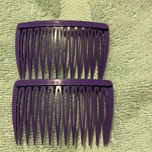 Vintage 80’s purple side hair combs
